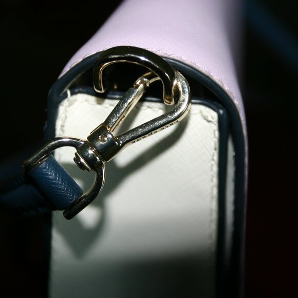 Kate Spade leather shoulder bag, dark blue/lavender/white - Picture 7 of 8